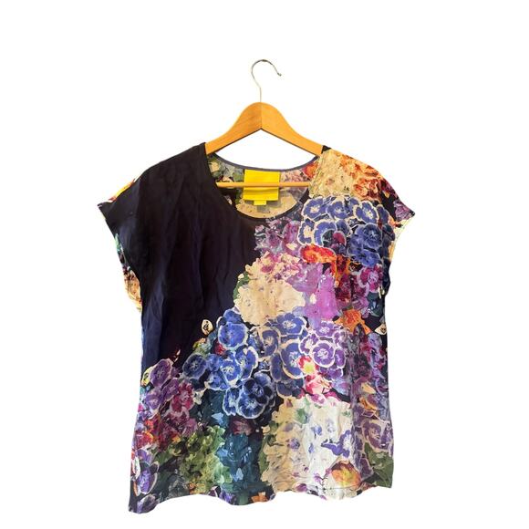 Anthropologie (Maeve) | 100% Silk Tokonoma Floral Top | Size 4 - Picture 4 of 8